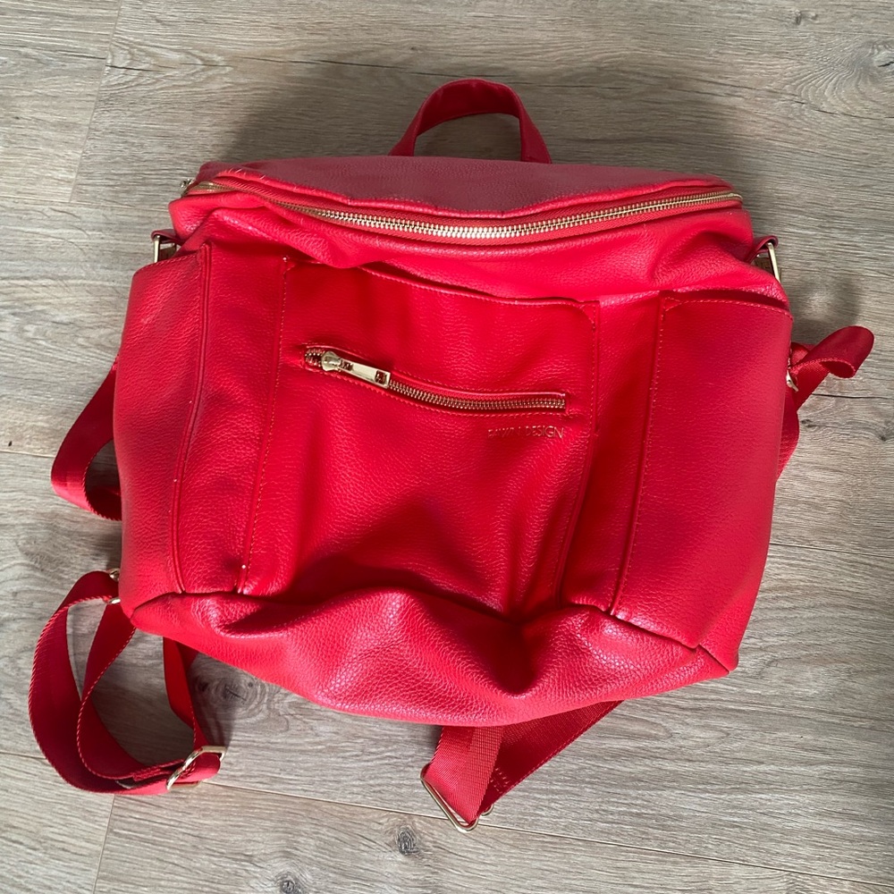 Fawn Design poppy red original size diaper bag